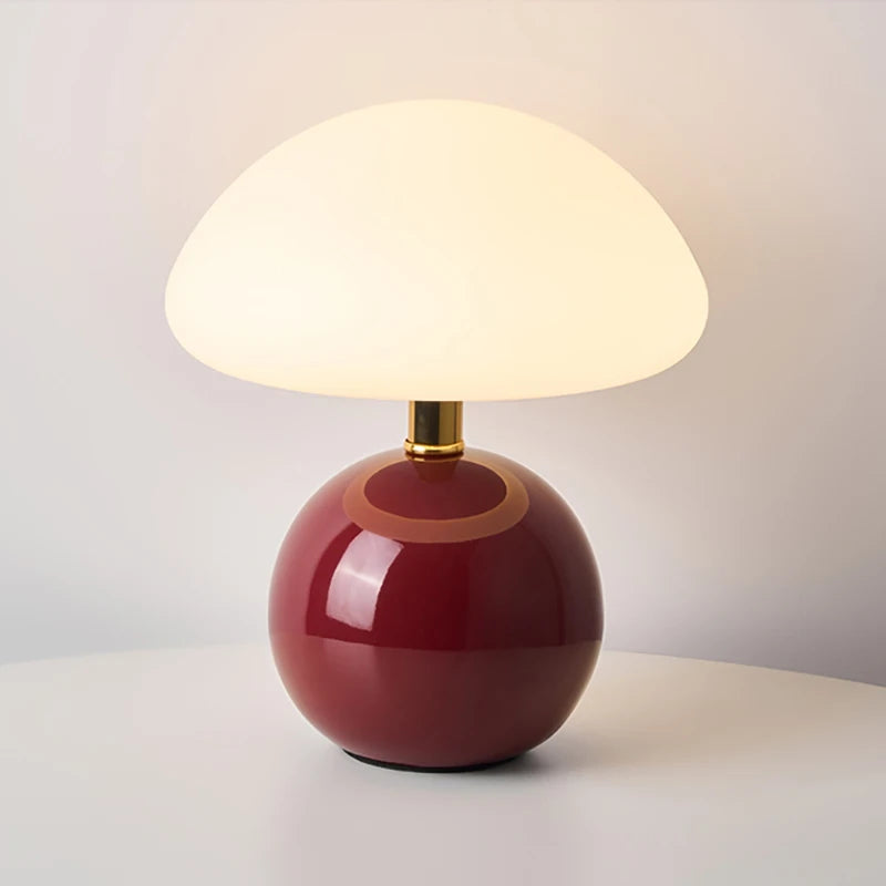 Cream Mushroom Table Lamp – Bedside Lamp for Bedroom & Living Room