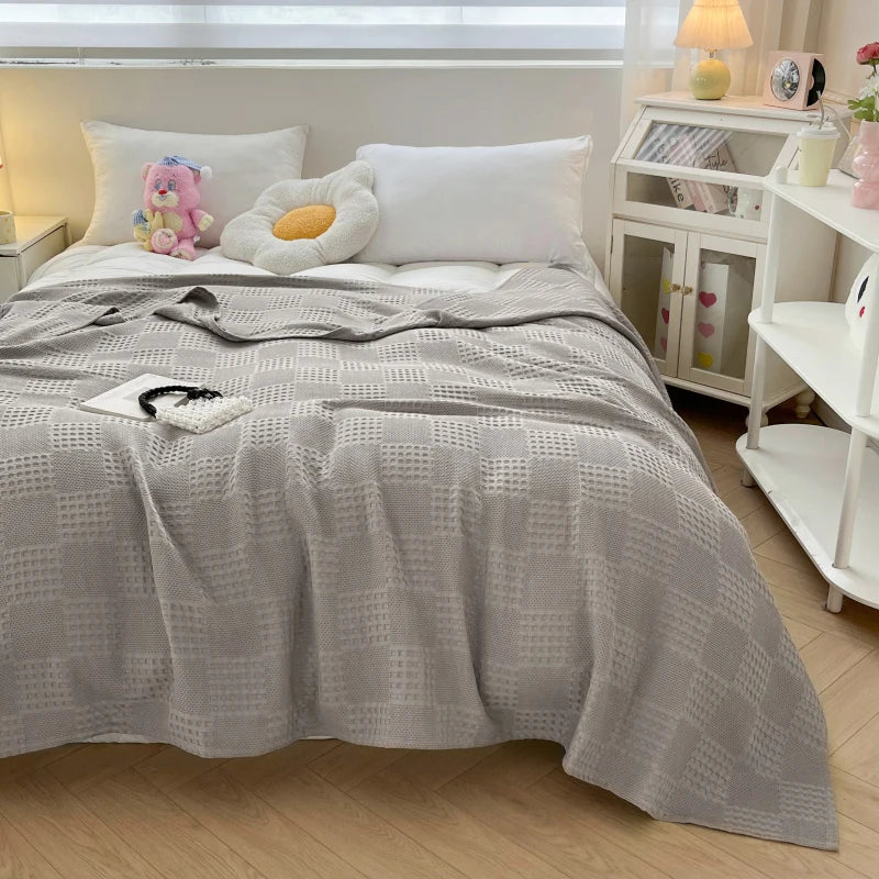 Cotton Waffle Throw Blanket – Waffle Weave Bed & Sofa Throw