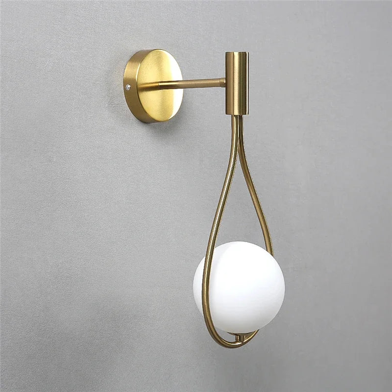 Glass Globe Wall Sconce – Teardrop Loop or Arm Wall Light