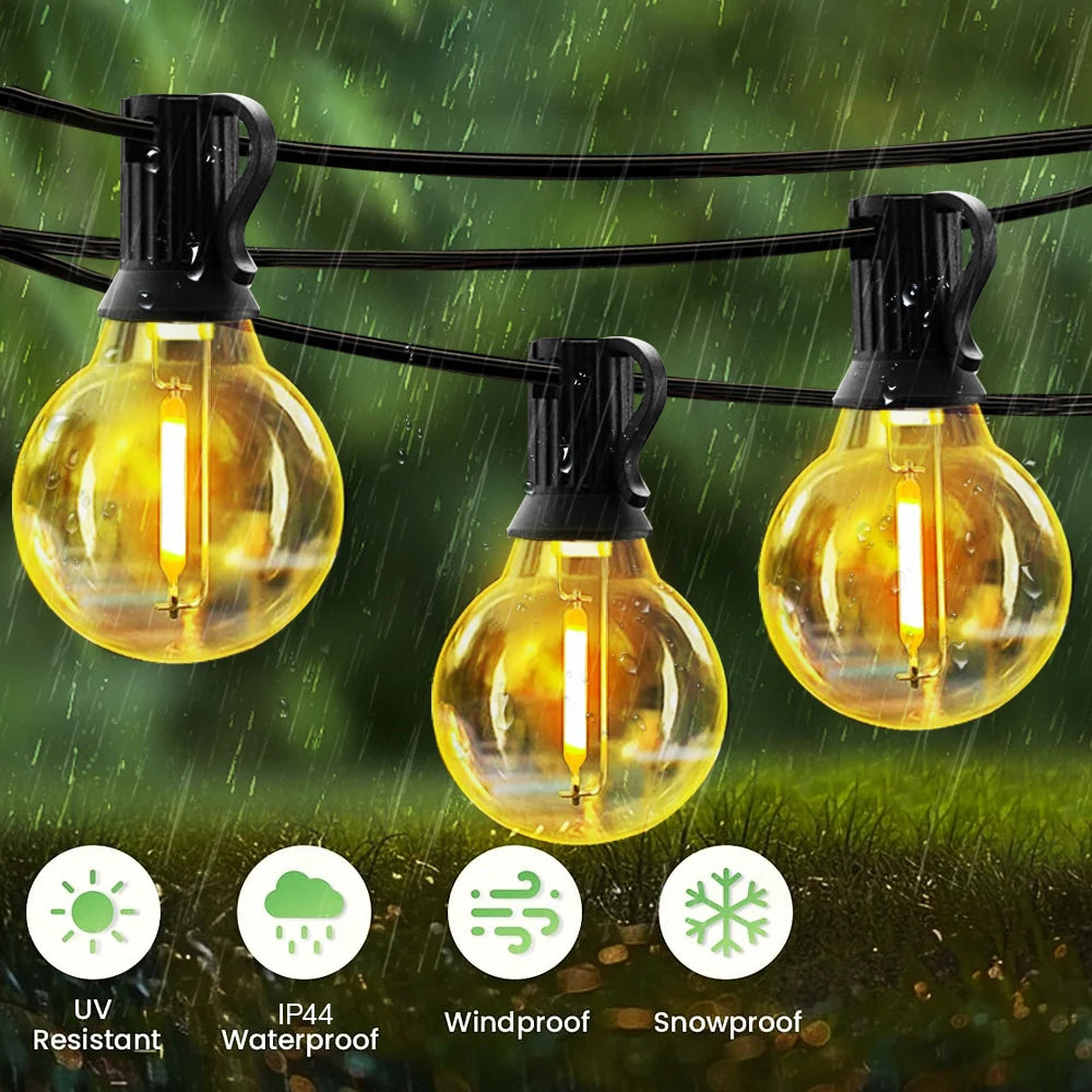 Solar Globe String Lights – Outdoor Patio & Garden Bulb Lights