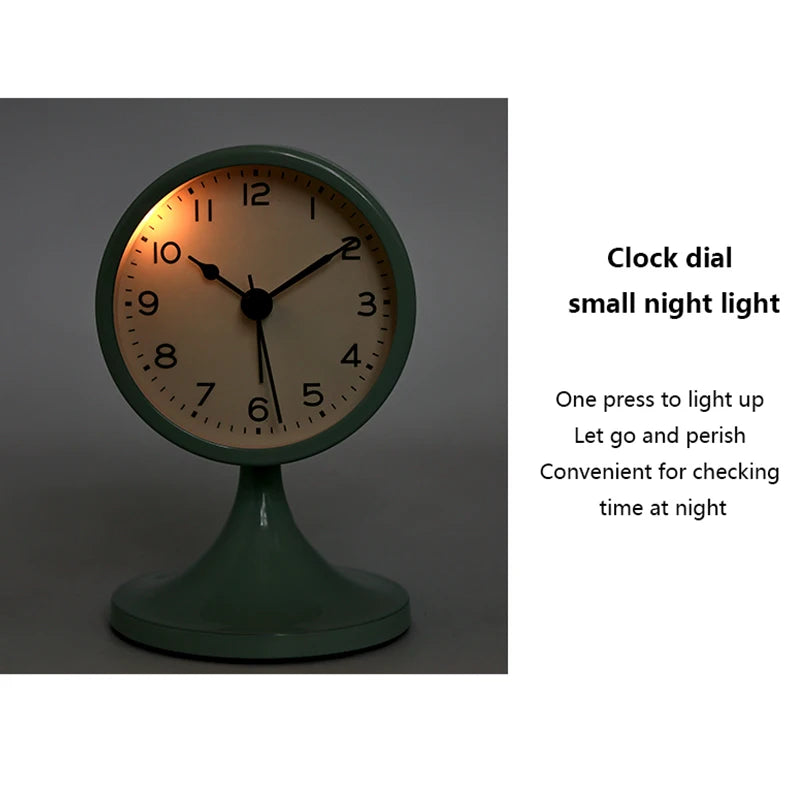Retro Pedestal Alarm Clock – Small Silent Desk Clock