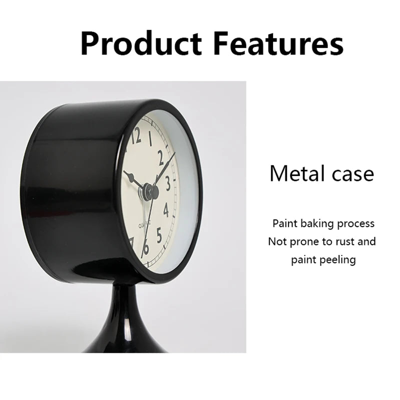 Retro Pedestal Alarm Clock – Small Silent Desk Clock