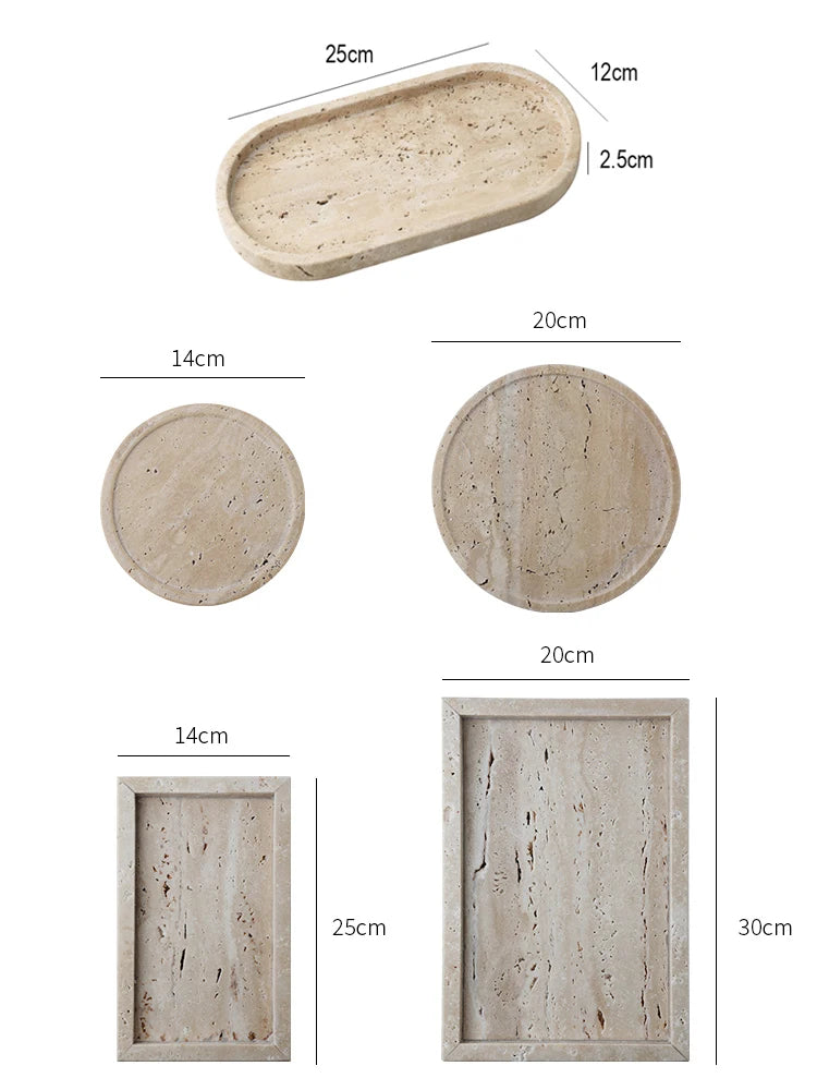 Natural Stone Vanity Tray – Decorative Tray for Bathroom & Dresser