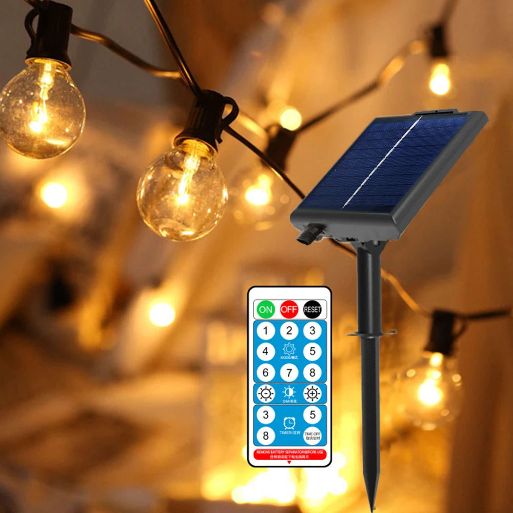 Solar Globe String Lights – Outdoor Patio & Garden Bulb Lights