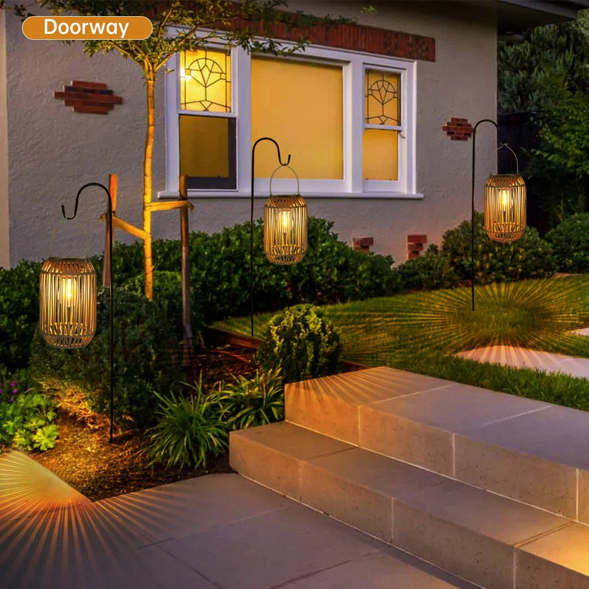 Solar Rattan Lantern – Outdoor Woven Lantern for Patio & Garden