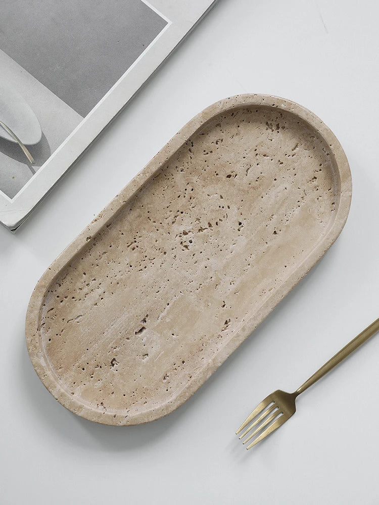 Natural Stone Vanity Tray – Decorative Tray for Bathroom & Dresser