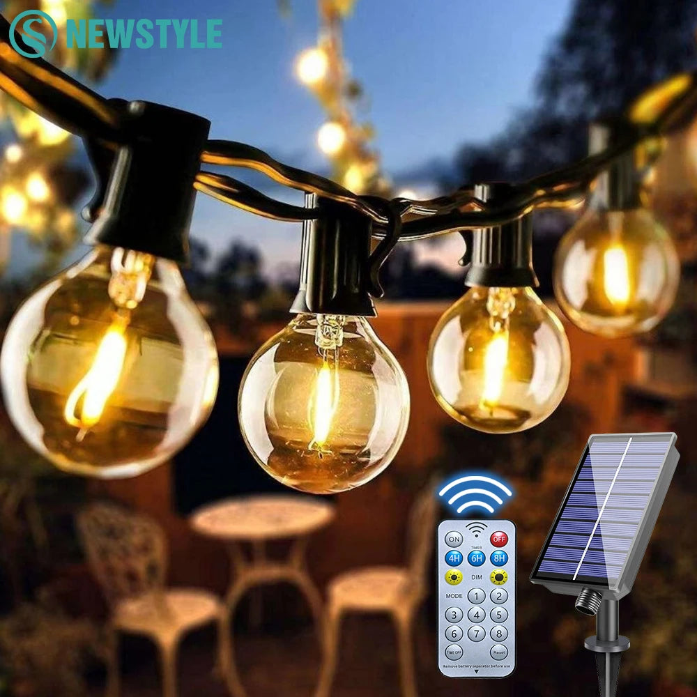 Solar Globe String Lights – Outdoor Patio & Garden Bulb Lights
