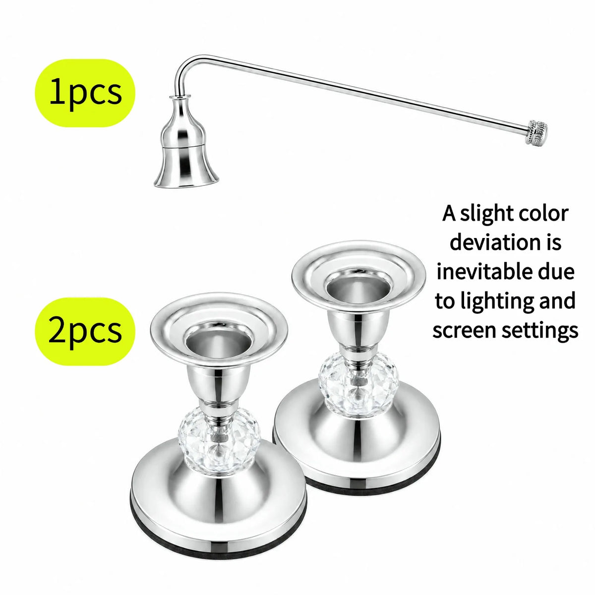 Taper Candle Holders, Set of 2 – Gold or Silver Metal Candlesticks