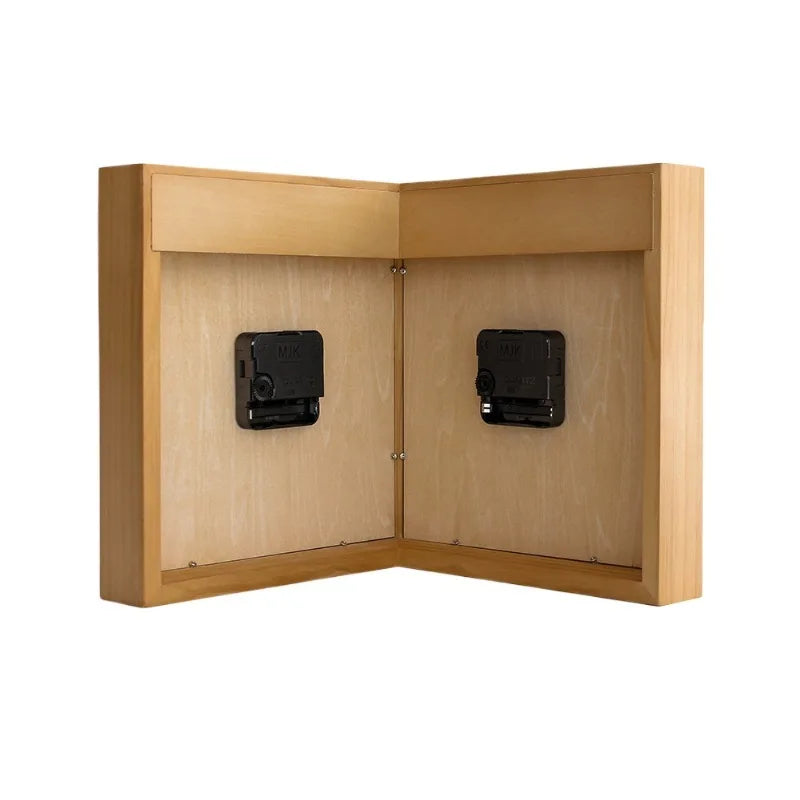 Wooden Corner Wall Clock – Double-Sided Pendulum Clock