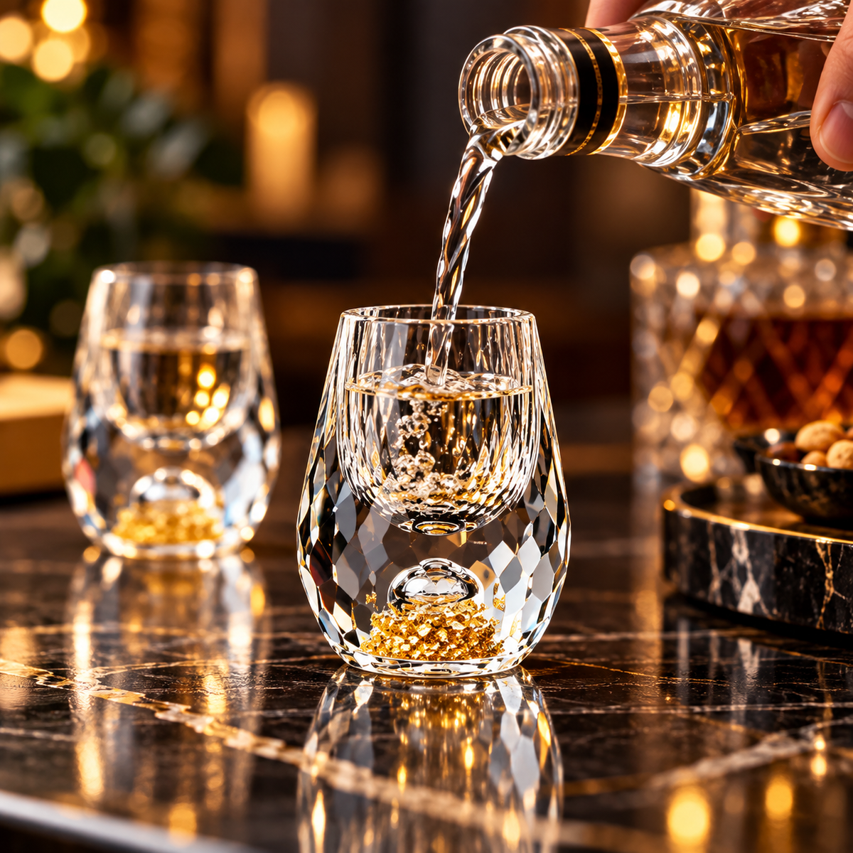 Crystal Shot Glass Set – Diamond Cut Party Barware