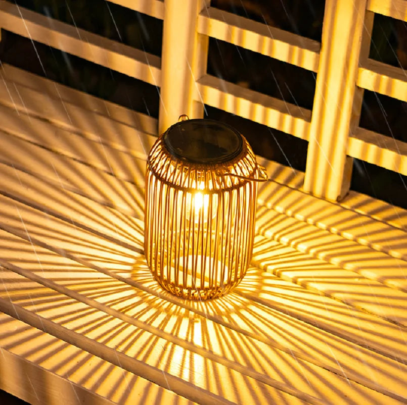 Solar Rattan Lantern – Outdoor Woven Lantern for Patio & Garden