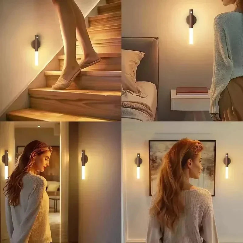 Walnut Magnetic Wall Sconce – Rechargeable Motion-Sensor Wall Light