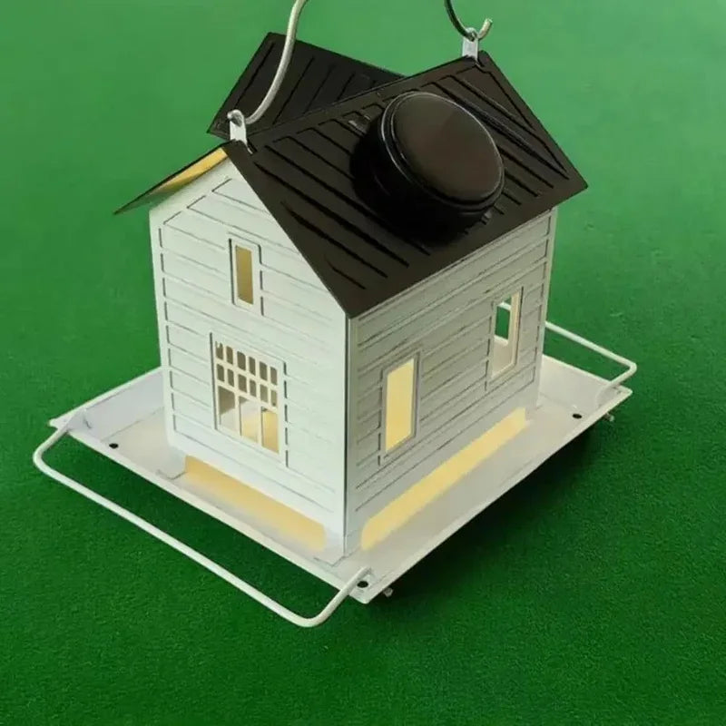 Metal Bird Feeder with Light – Hanging House Feeder