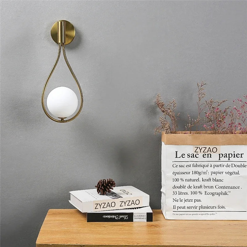 Glass Globe Wall Sconce – Teardrop Loop or Arm Wall Light