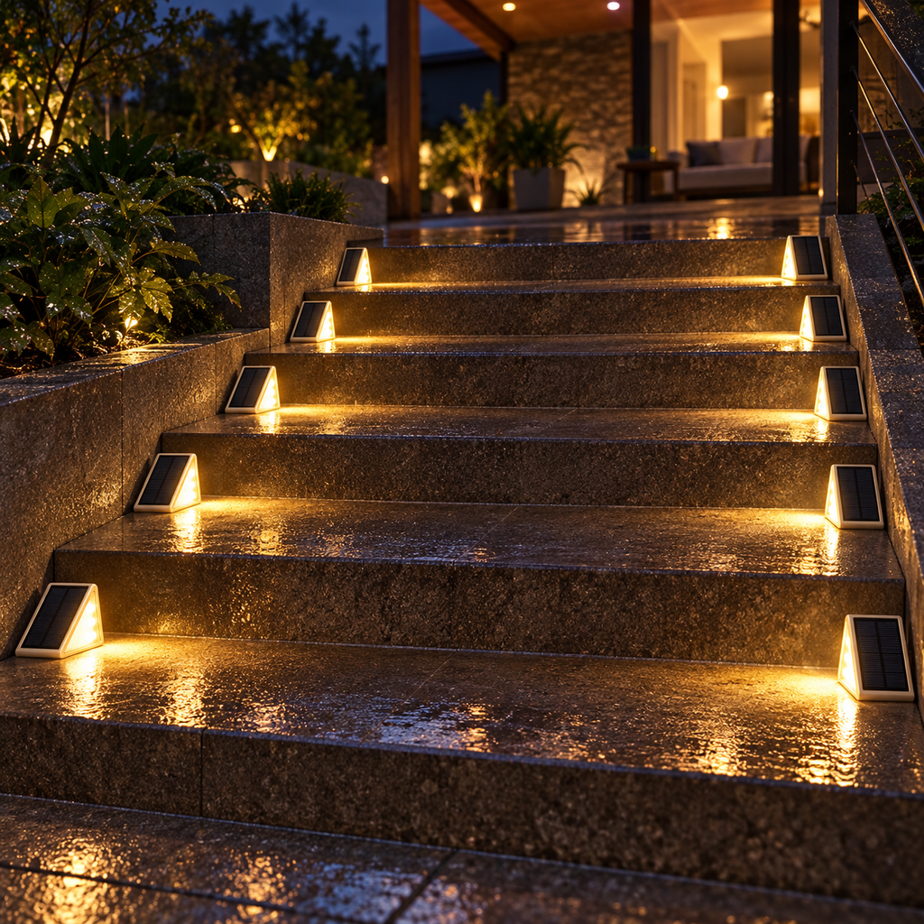 Solar LED Step Lights – Outdoor Stair & Deck Lighting