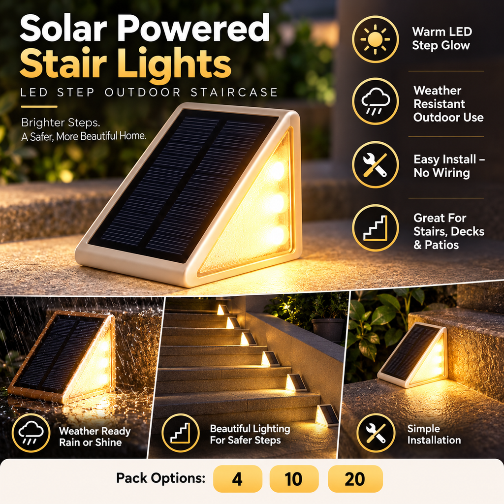 Solar LED Step Lights – Outdoor Stair & Deck Lighting