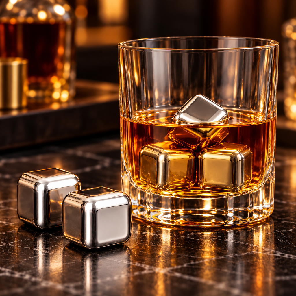 Stainless Steel Whiskey Stones – Set of 6 Chilling Rocks