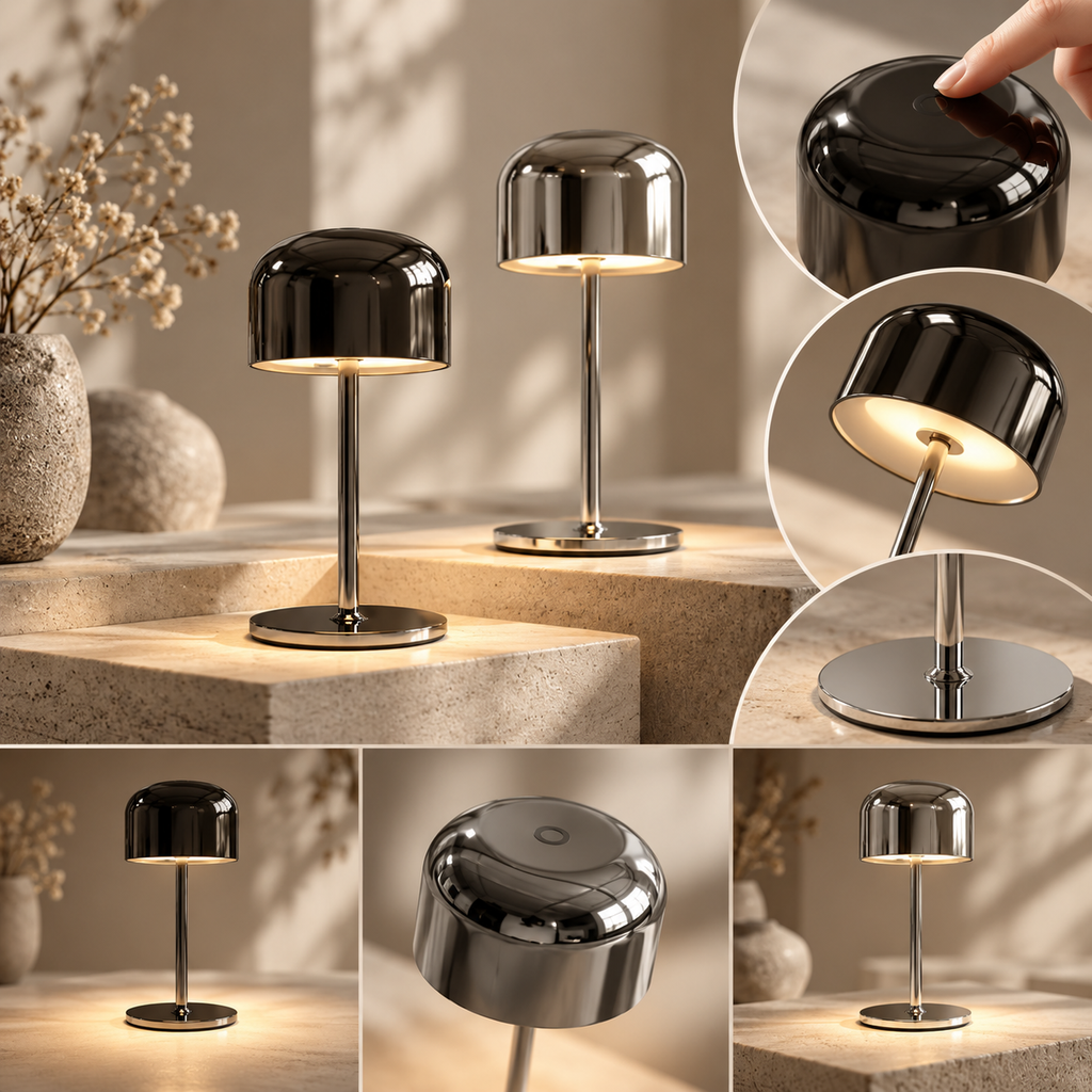Cordless LED Table Lamp – Rechargeable Touch Dimmable Light