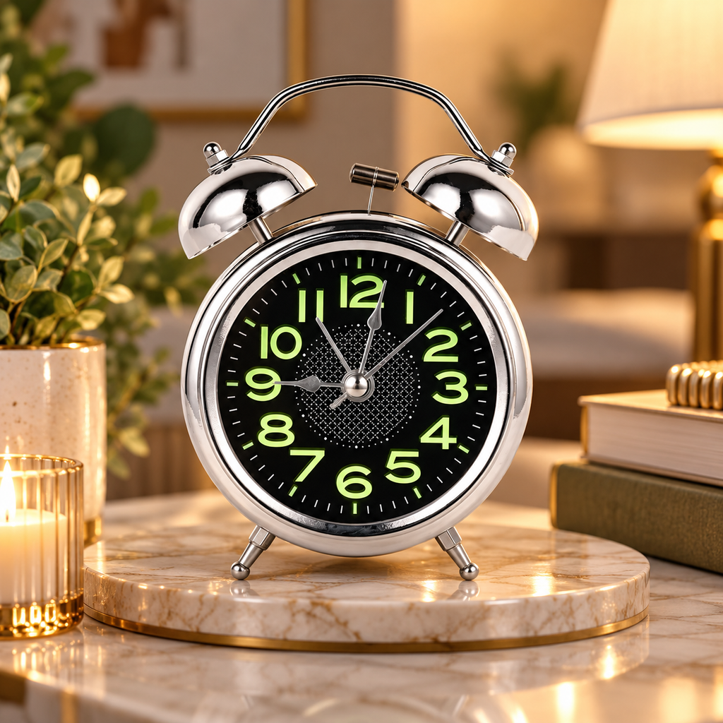 Extra Loud Twin Bell Alarm Clock – Retro Heavy Sleeper
