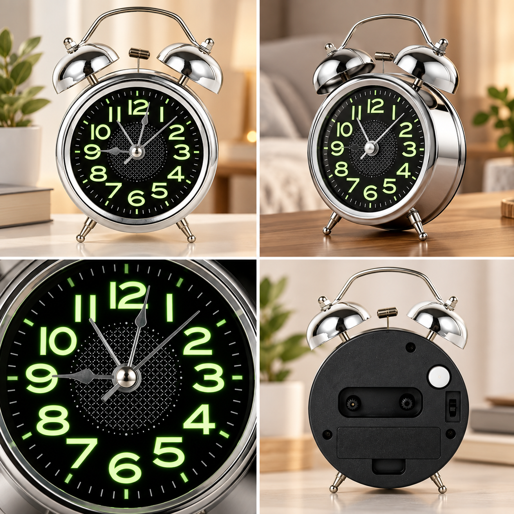 Extra Loud Twin Bell Alarm Clock – Retro Heavy Sleeper