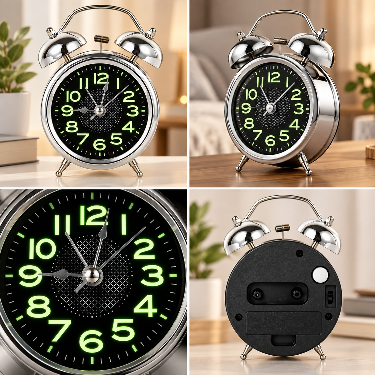 Extra Loud Twin Bell Alarm Clock – Retro Heavy Sleeper