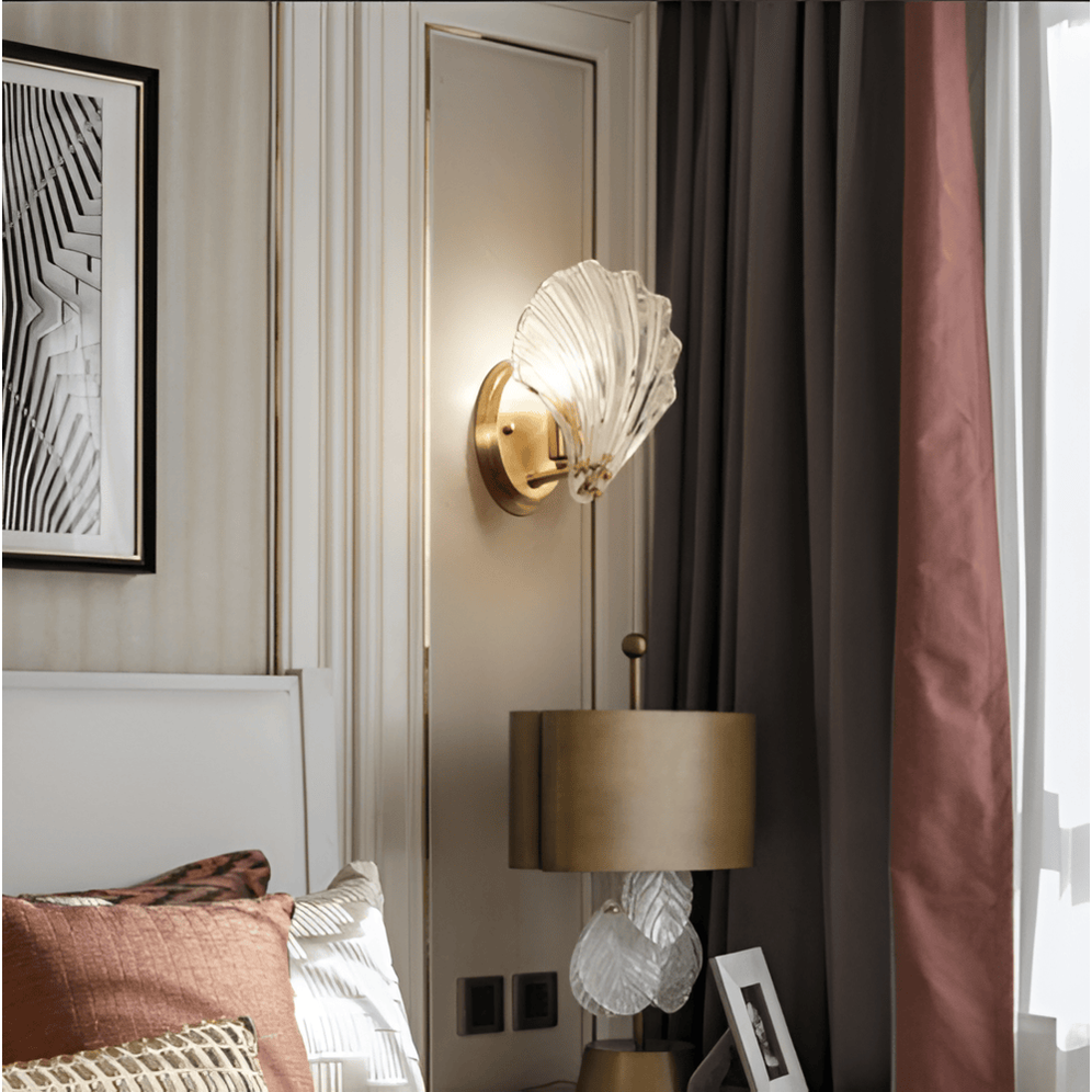 Glass Shade Wall Sconce with Switch – Bedroom Wall Lamp