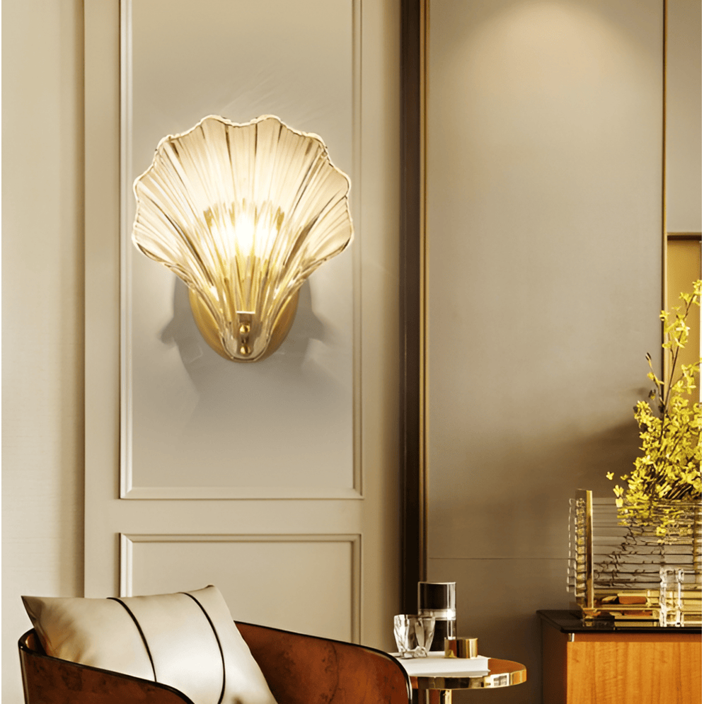 Glass Shade Wall Sconce with Switch – Bedroom Wall Lamp