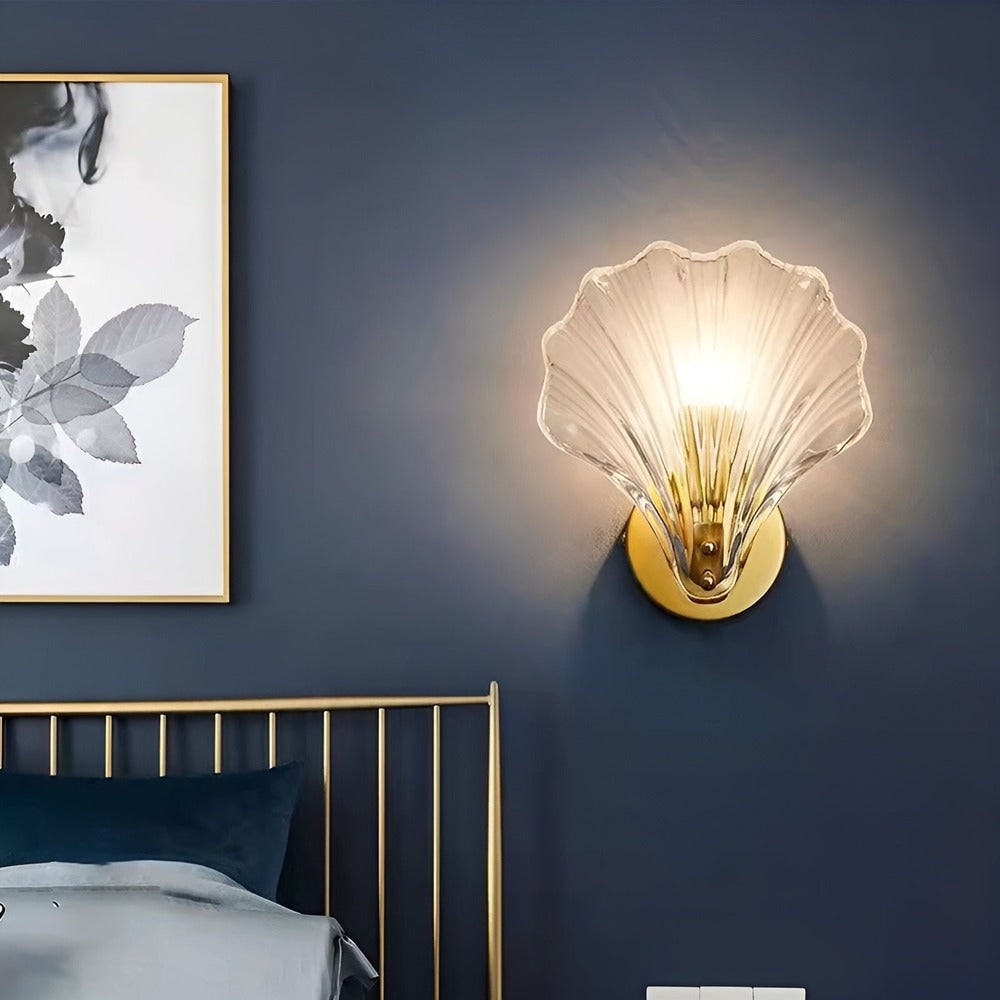 Glass Shade Wall Sconce with Switch – Bedroom Wall Lamp