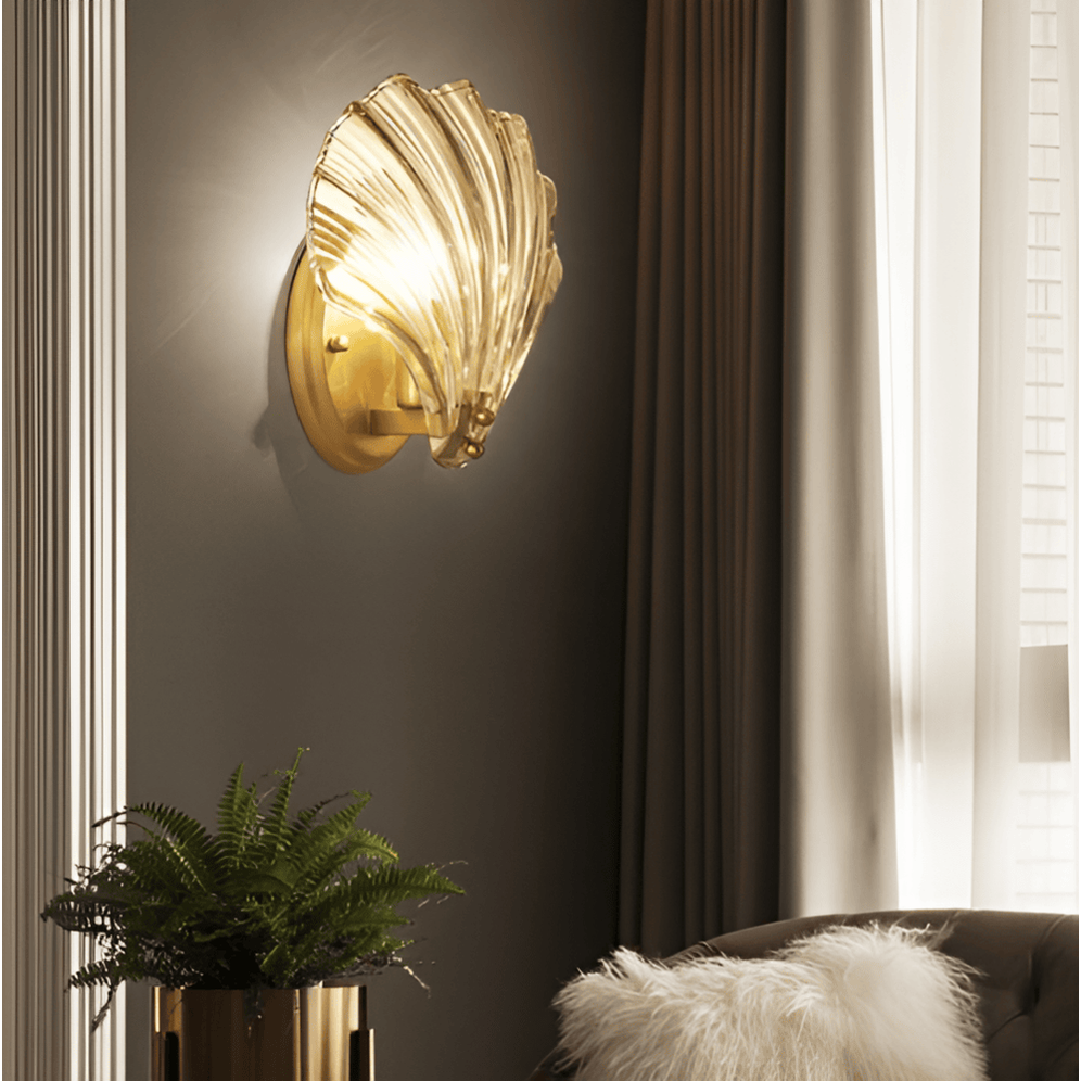 Glass Shade Wall Sconce with Switch – Bedroom Wall Lamp