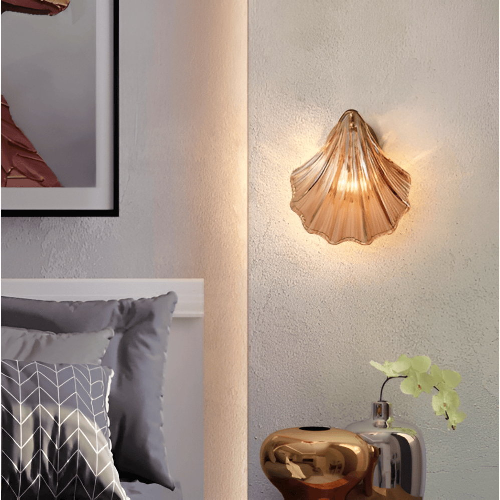 Glass Shade Wall Sconce with Switch – Bedroom Wall Lamp