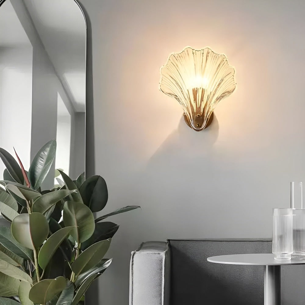 Glass Shade Wall Sconce with Switch – Bedroom Wall Lamp