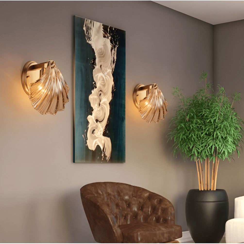 Glass Shade Wall Sconce with Switch – Bedroom Wall Lamp