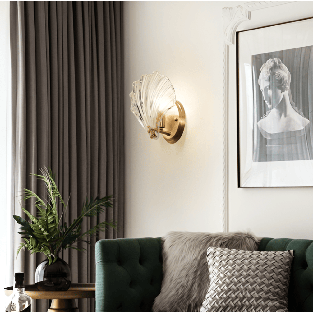 Glass Shade Wall Sconce with Switch – Bedroom Wall Lamp