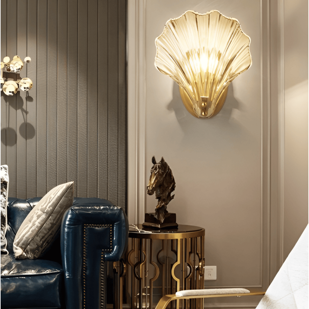 Glass Shade Wall Sconce with Switch – Bedroom Wall Lamp
