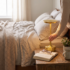 Modern Touch-Dimmable Bedside Lamp in use