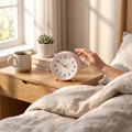 Silent Scandinavian Table Clock in use